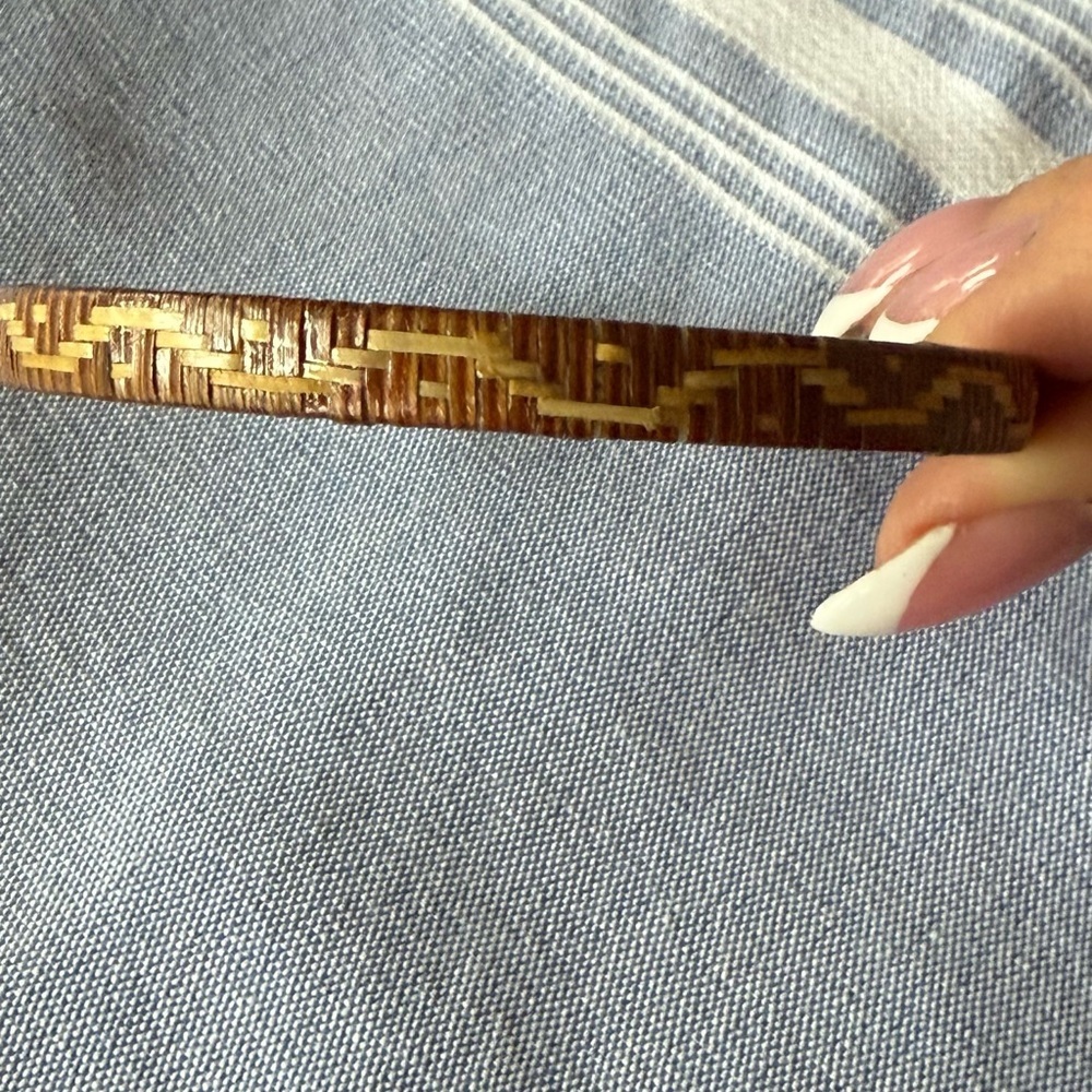 Hawaiian Handcrafted Brown Woven Bangle Bracelet - Women's Accessory